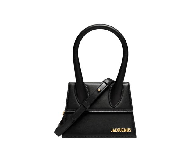 Jacquemus Jacquemus Le Chiquito Moyen In Leather With Gold Metal Logo And Hardware Black - view 1