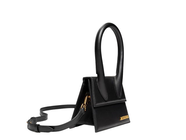 Jacquemus Jacquemus Le Chiquito Moyen In Leather With Gold Metal Logo And Hardware Black - view 3