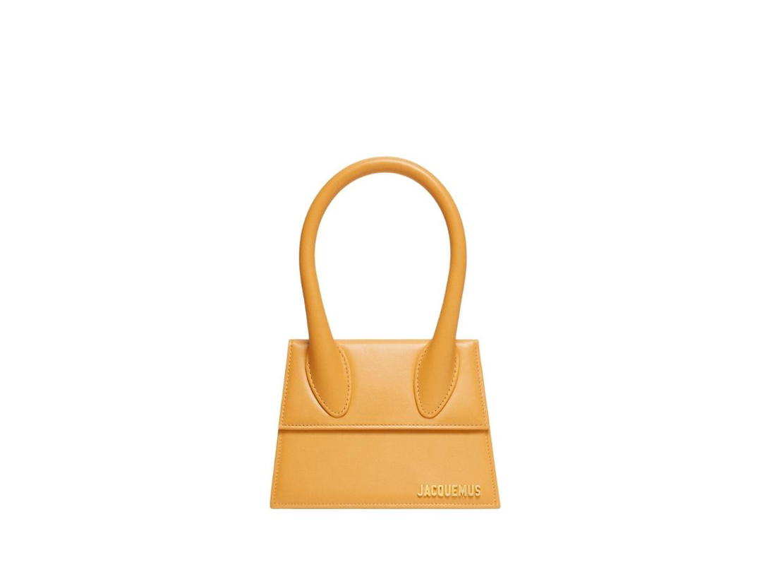 Jacquemus Jacquemus Le Chiquito Moyen In Smooth Leather With Gold Metal Hardware Dark Yellow