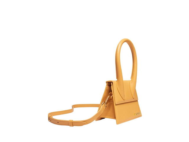 Jacquemus Jacquemus Le Chiquito Moyen In Smooth Leather With Gold Metal Hardware Dark Yellow - view 3
