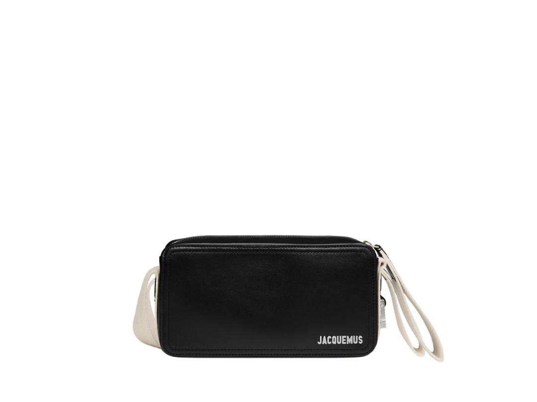 Jacquemus Jacquemus Le Cuerda Horizontal In Cowskin With Silver Metal Logo-Hardware Natural-Black