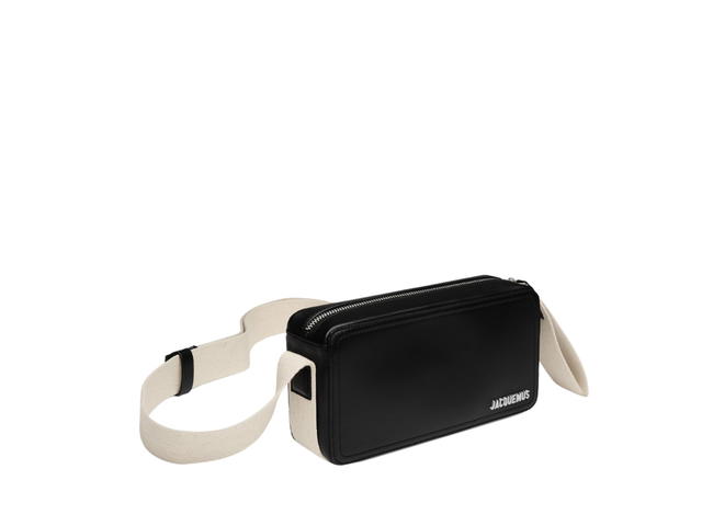 Jacquemus Jacquemus Le Cuerda Horizontal In Cowskin With Silver Metal Logo-Hardware Natural-Black - view 3