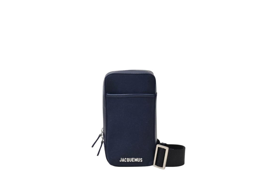 Jacquemus Jacquemus Le Giardino Bag In Leather And Nylon Dark Navy