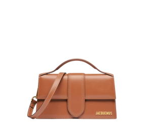 Buy Jacquemus Le Grand Bambino Crossbody Flap Bag In Smooth Leather With Gold Metal Logo And Hardware Light Brown at Sasom – Authentic and Ready to Ship