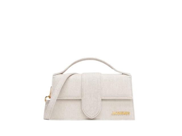 Jacquemus Jacquemus Le Grand Bambino In Cotton-Linen With Gold Metal Logo And Hardware Light Greige - view 1