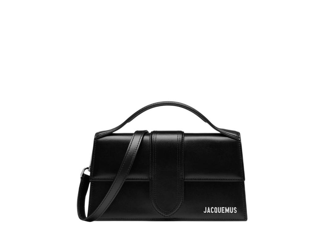 Jacquemus Jacquemus Le Grand Bambino In Cowskin-Lining With Silver Metal Logo And Hardware Black-Silver