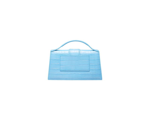 Jacquemus Jacquemus Le Grand Bambino In Croco Embossed Leather With Gold Metal Logo And Hardware Croco Blue - view 2