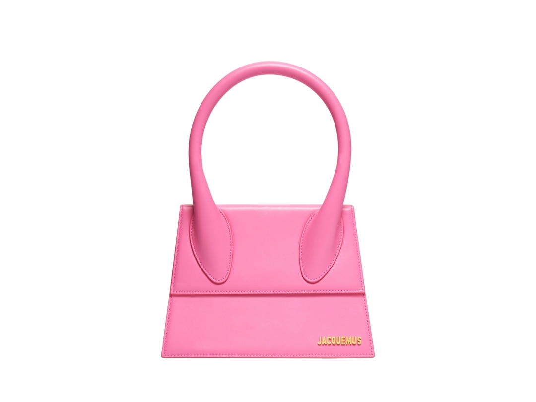 Jacquemus Jacquemus Le Grand Chiquito In Cowskin With Gold Metal Logo-Hardware Pink