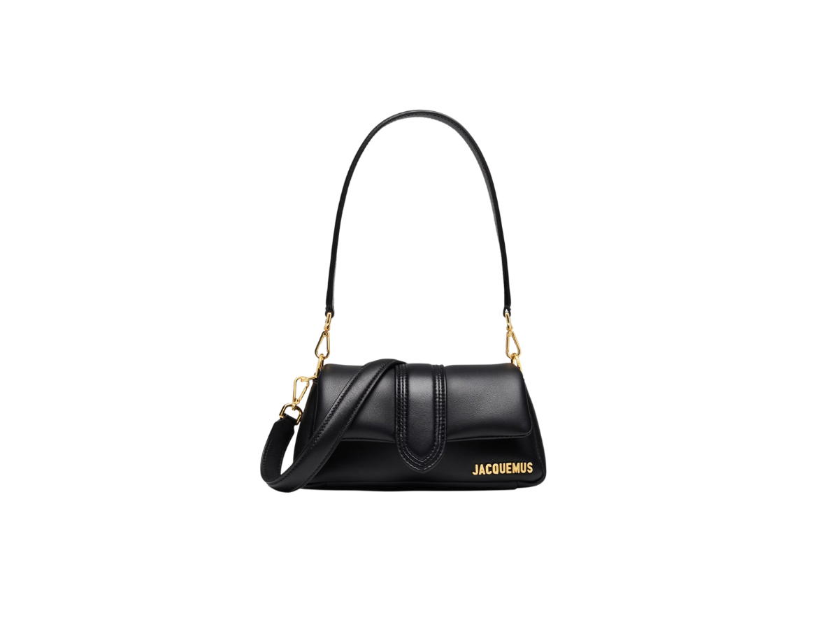 Jacquemus Jacquemus Le Petit Bambimou In Soft Padded Lamb Leather With Gold Metal Logo And Hardware Black
