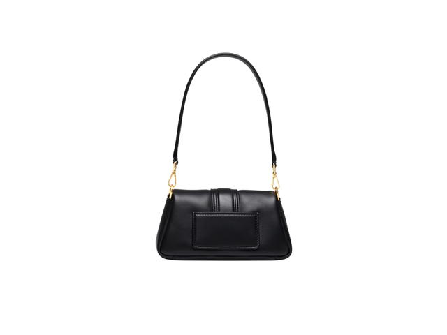 Jacquemus Jacquemus Le Petit Bambimou In Soft Padded Lamb Leather With Gold Metal Logo And Hardware Black - view 2