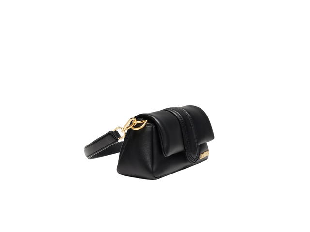 Jacquemus Jacquemus Le Petit Bambimou In Soft Padded Lamb Leather With Gold Metal Logo And Hardware Black - view 3