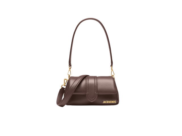 Jacquemus Jacquemus Le Petit Bambimou In Soft Padded Lamb Leather With Gold Metal Logo And Hardware Medium Brown - view 1