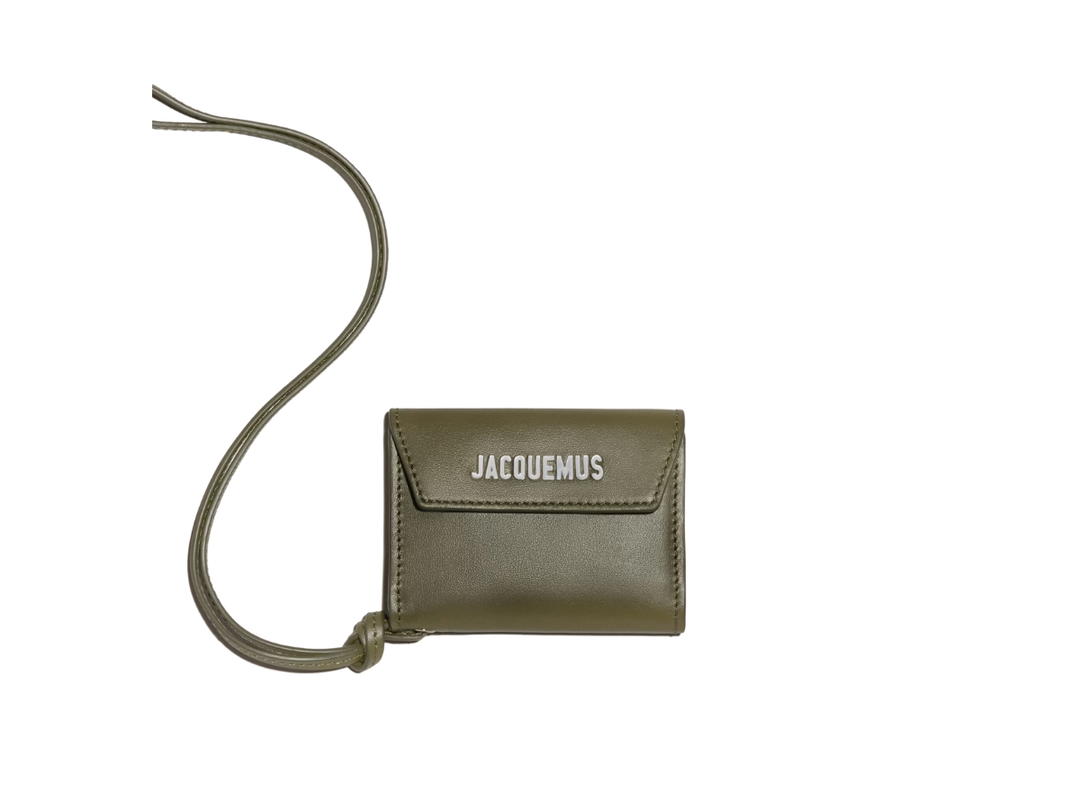 Jacquemus Jacquemus Le Porte In Smooth Leather Cowskin With Silver Metal Logo Hardware Khaki