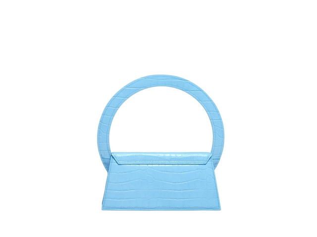Jacquemus Jacquemus Le Sac Rond In Crocodile-Effect Leather With Gold Metal Hardware Croco Blue - view 2