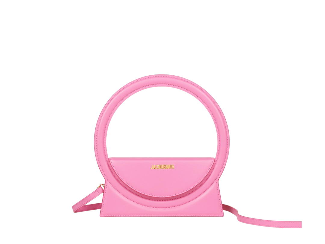 Jacquemus Jacquemus Le Sac Rond In Smooth leather Structured Round With Gold Metal Hardware Pink