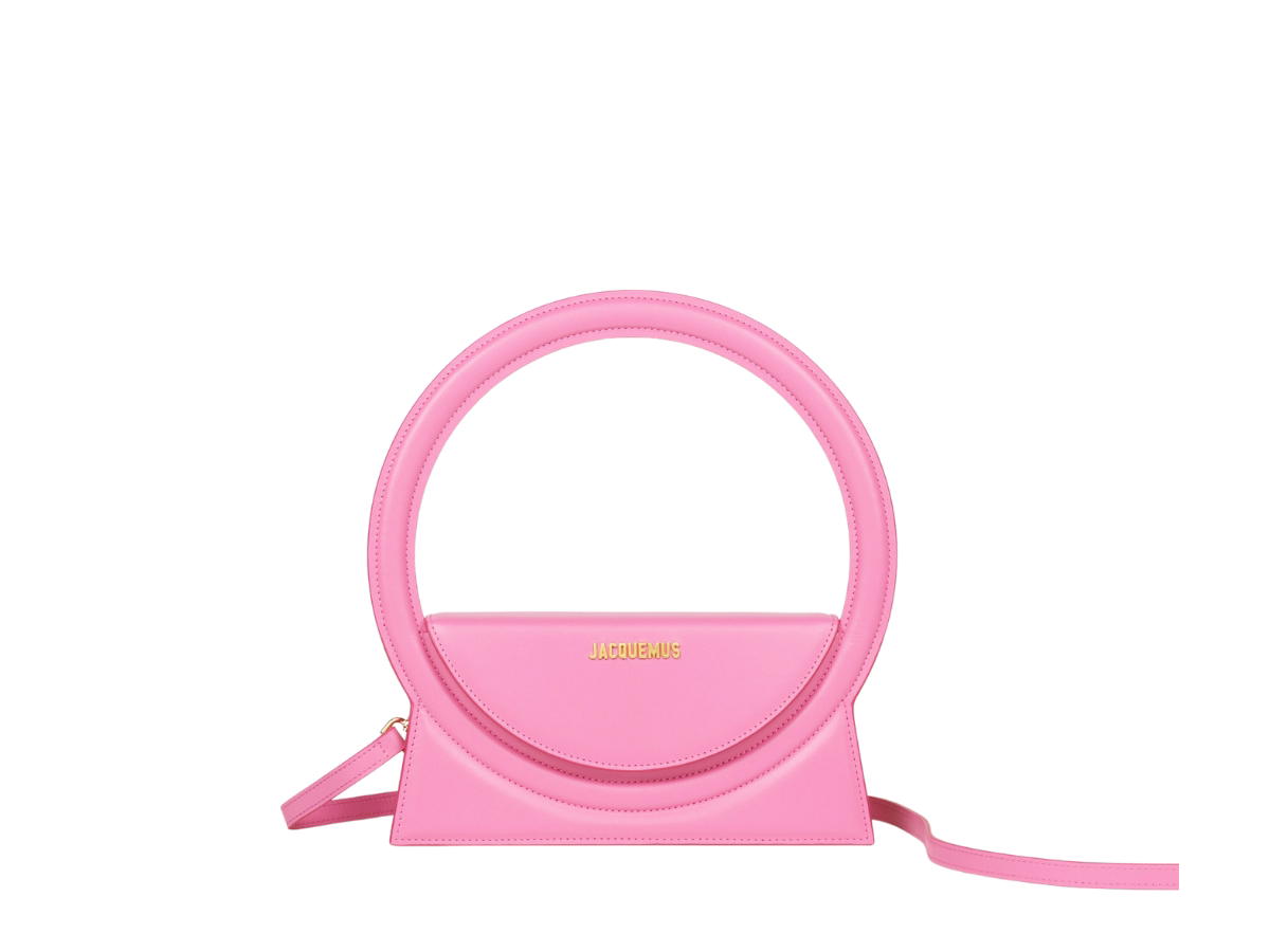 Jacquemus Jacquemus Le Sac Rond In Smooth leather Structured Round With Gold Metal Hardware Pink