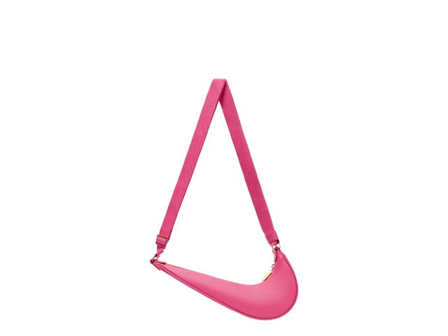Jacquemus Jacquemus Le Sac Swoosh JACQUEMUS+NIKE In Cowskin With Gold Metal Logo-Hardware Dark Pink - view 2