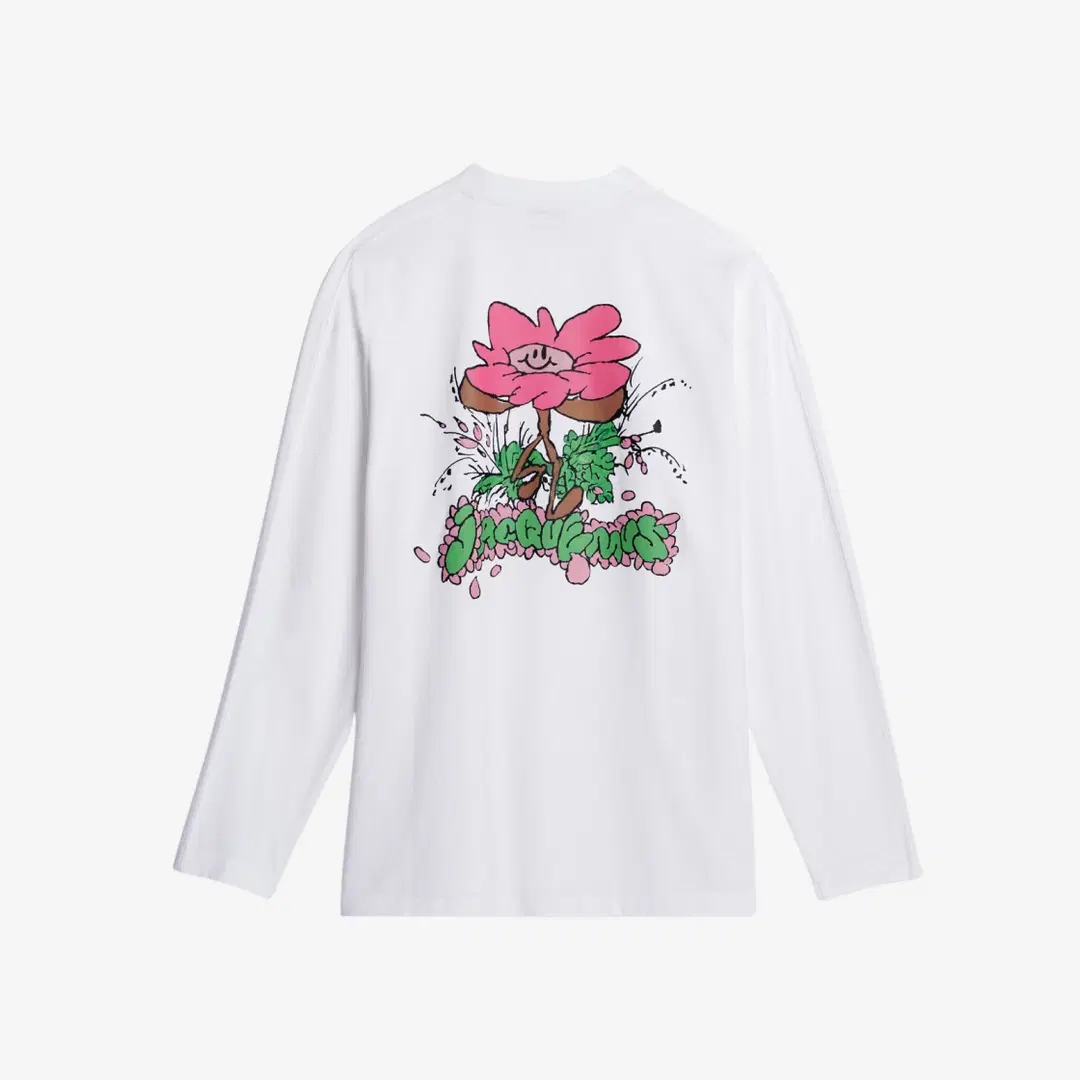 Jacquemus Jacquemus Le T-Shirt Desenho Manches Longues Daisy Logo Long Sleeve T-Shirt Print Marguerite White