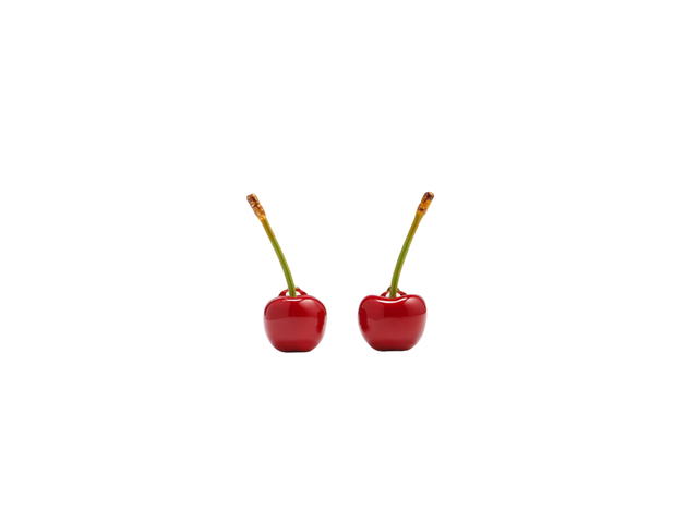 Jacquemus Jacquemus Les Boucles Cerise In Brass-Enamel Cherry Earrings Red - view 1
