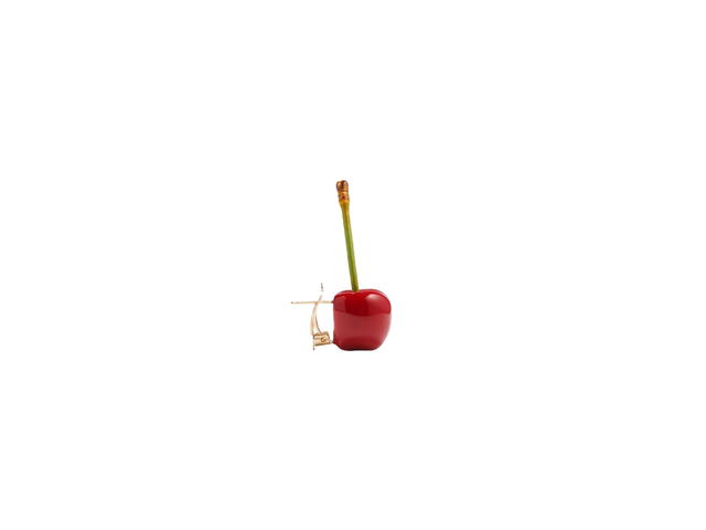Jacquemus Jacquemus Les Boucles Cerise In Brass-Enamel Cherry Earrings Red - view 2