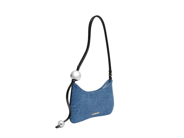 Jacquemus Jacquemus The Bisou Perle In Denim With Gold Metal Logo And Hardware Blue - view 2