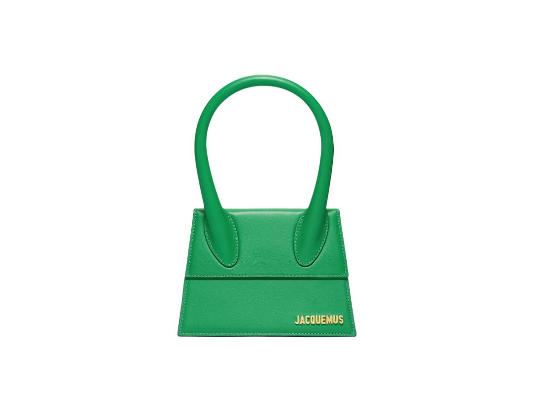 Jacquemus Jaquemus Le Chiquito Moyen In Smooth Leather Structured Bag With Gold Metal Logo And Hardware Green