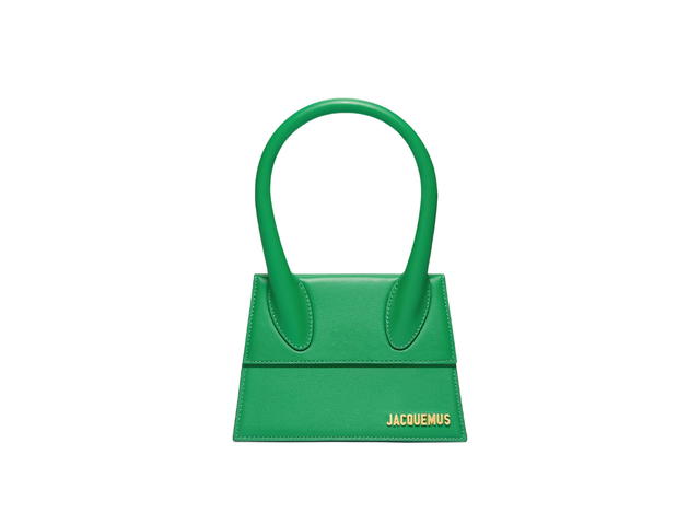 Jacquemus Jaquemus Le Chiquito Moyen In Smooth Leather Structured Bag With Gold Metal Logo And Hardware Green - view 1