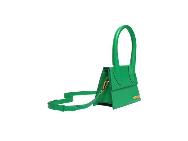 Jacquemus Jaquemus Le Chiquito Moyen In Smooth Leather Structured Bag With Gold Metal Logo And Hardware Green - view 3