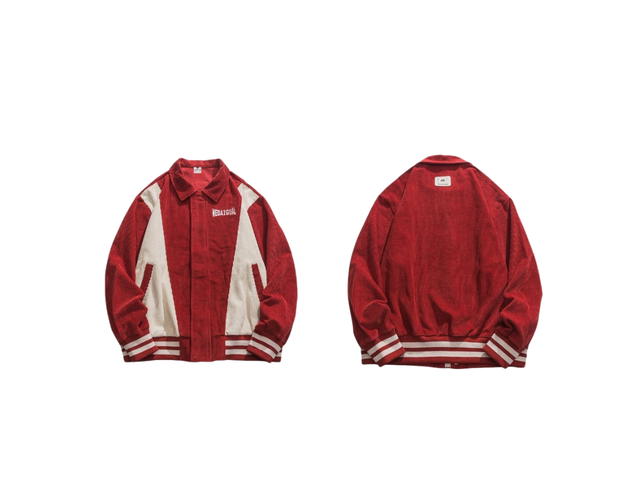 Jeera 168 Jeera 168 80 's Ruby Red Corduroy Jacket - view 3