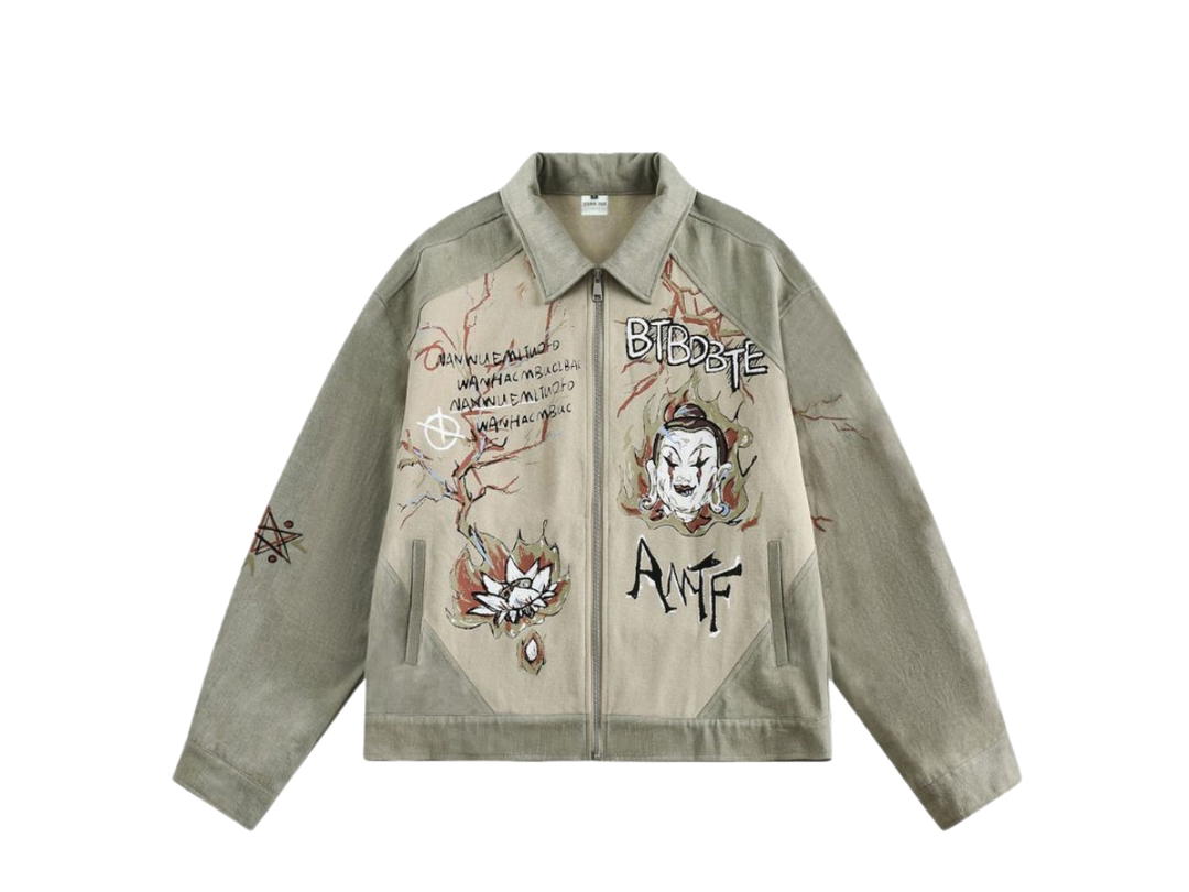 Jeera 168 Jeera 168 Clown Moss Green Denim Jacket