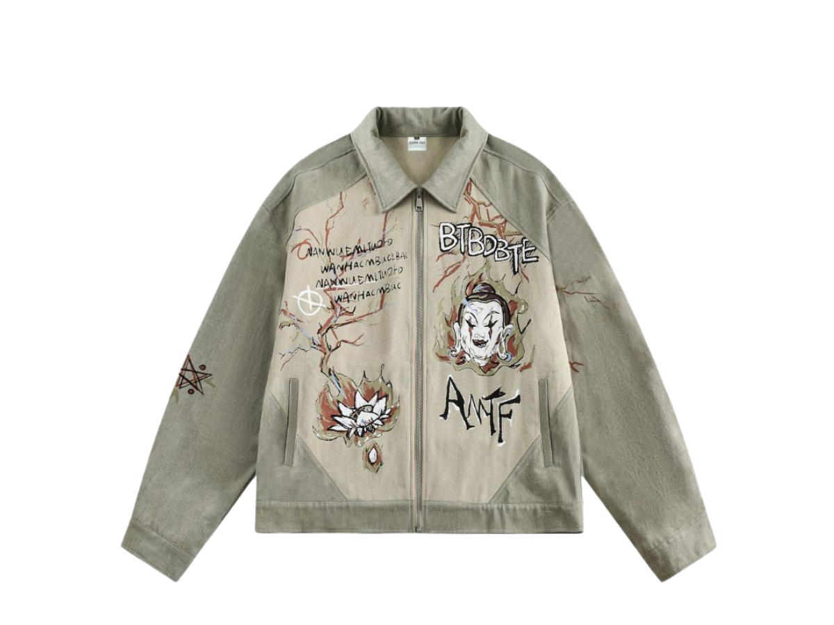 Jeera 168 Jeera 168 Clown Moss Green Denim Jacket