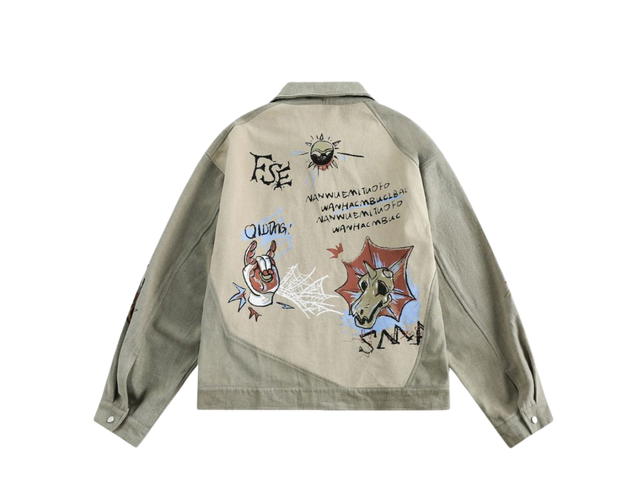 Jeera 168 Jeera 168 Clown Moss Green Denim Jacket - view 2