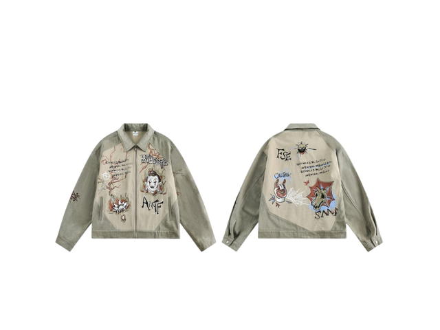 Jeera 168 Jeera 168 Clown Moss Green Denim Jacket - view 3