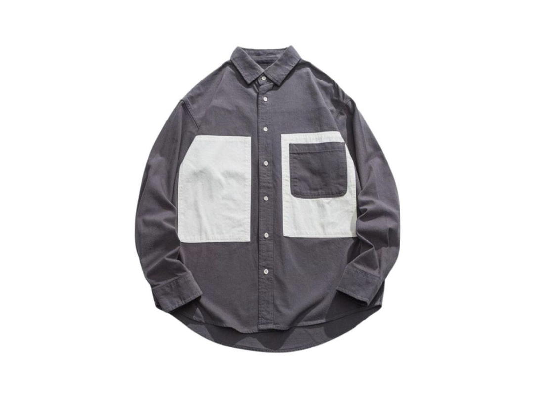 Jeera 168 Jeera 168 Gray Overlap Color Shirt