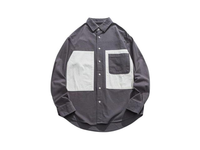 Jeera 168 Jeera 168 Gray Overlap Color Shirt - view 1