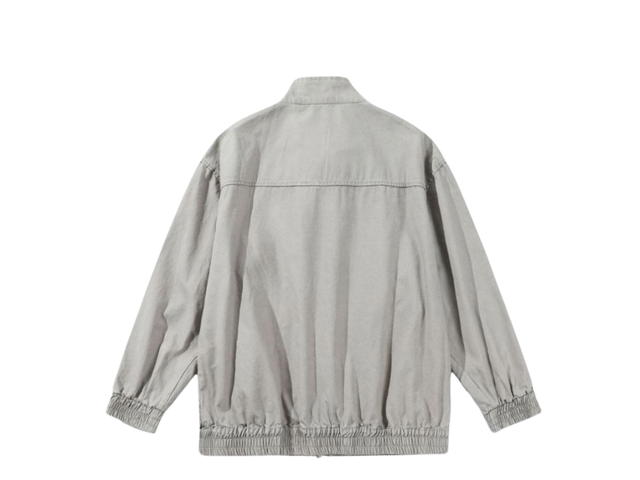 Jeera 168 Jeera 168 Light Gray Chinese Collar Zipper Jacket - view 2
