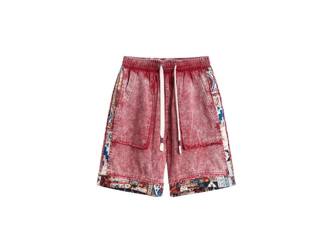 Jeera 168 Jeera 168 Red Bohemian Denim Short Pants