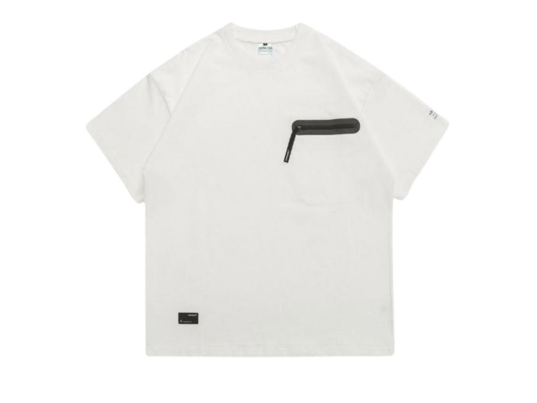 Jeera 168 Jeera 168 White Left Chest Zipper T-Shirt
