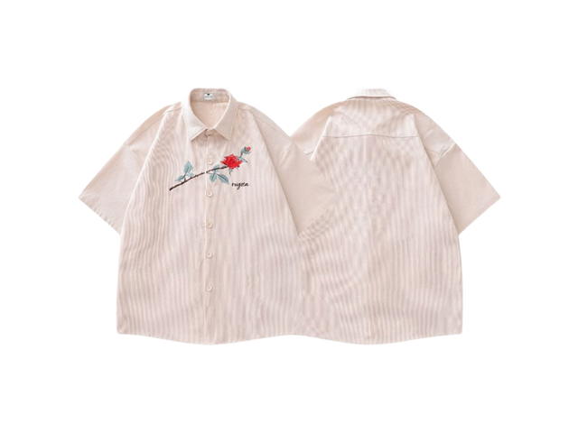 Jeera 168 (พร้อมส่ง) Apricot Red Rose Corduroy Shirt - view 1