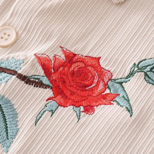 Jeera 168 (พร้อมส่ง) Apricot Red Rose Corduroy Shirt - view 8