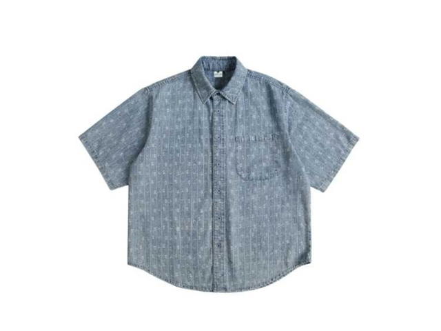 Jeera 168 (พร้อมส่ง) Jeera 168 Blossom print denim Short Sleeve Shirt - view 2
