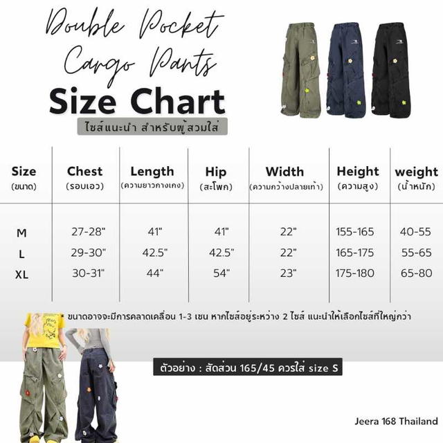 Jeera 168 (พร้อมส่ง) Jeera 168 Double pocket cargo pants - Black - view 5