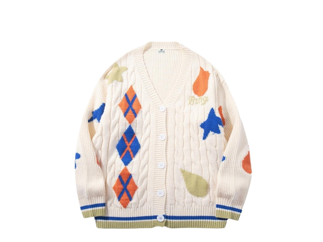 Jeera 168 (พร้อมส่ง) Jeera 168 White Colorful striped cardigan