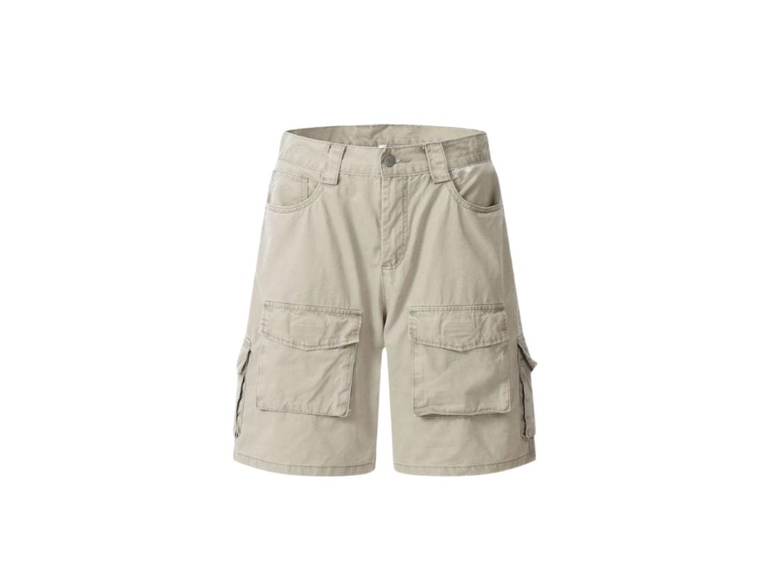 Jeera 168 (พร้อมส่ง) Jeera168 Craem Multi-Pocket Cargo Short pants