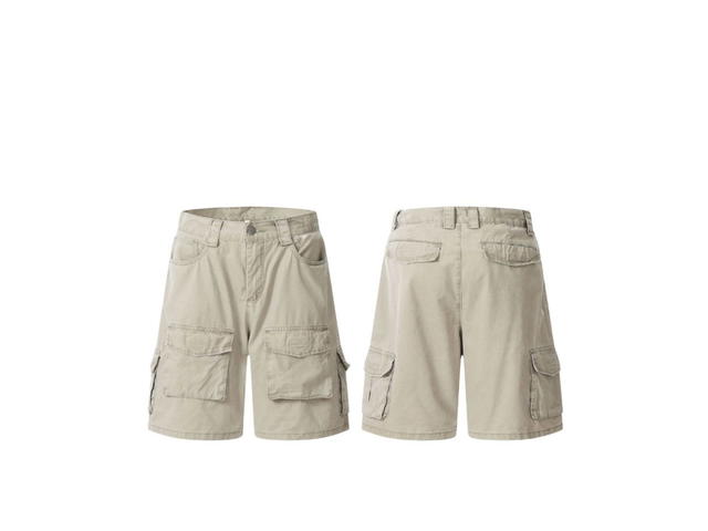 Jeera 168 (พร้อมส่ง) Jeera168 Craem Multi-Pocket Cargo Short pants - view 3