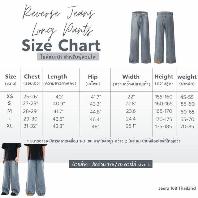 Jeera 168 (พร้อมส่ง) Jeera168  Reverse   Jeans Long Pants - view 8