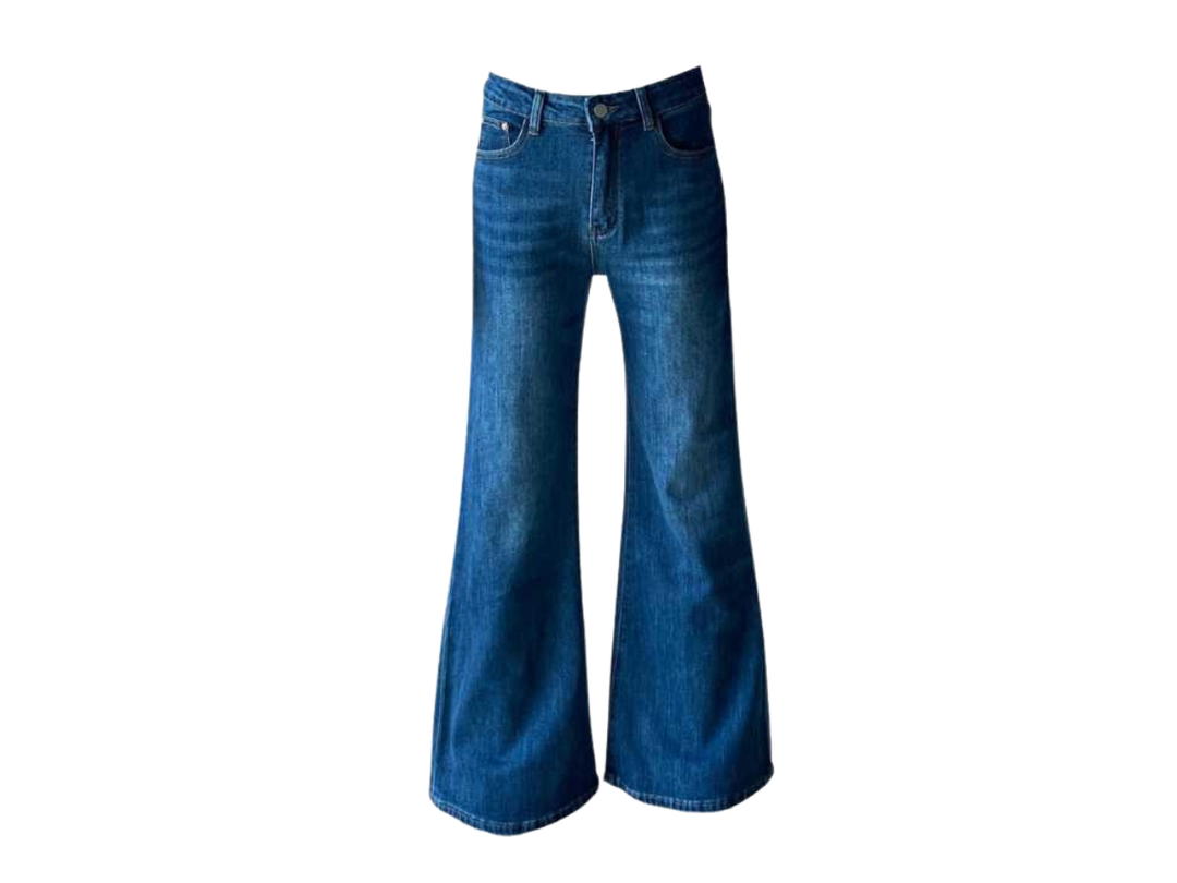 Jeera 168 (พร้อมส่ง) Jeera168 Bell-bottom Long Jeans - Navy