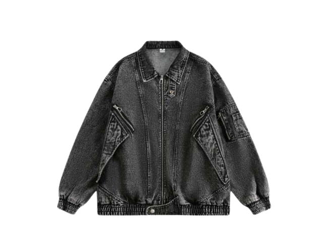 Jeera 168 (พร้อมส่ง) Jeera168 Black Smog Denim Jacket  - view 2