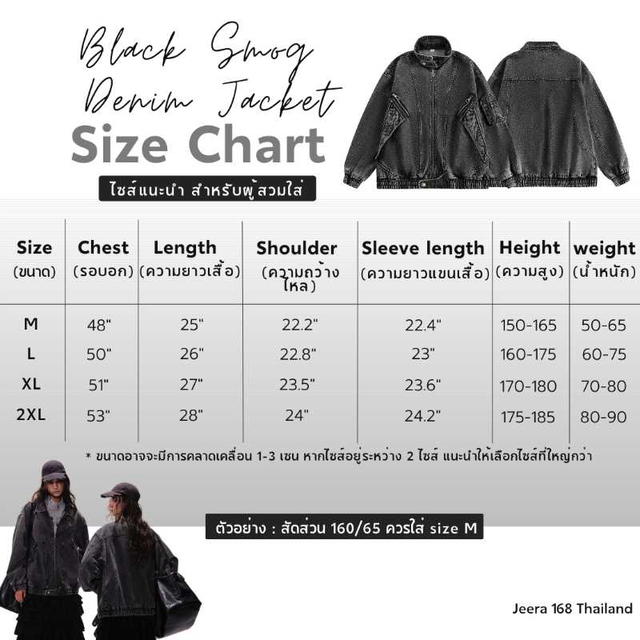 Jeera 168 (พร้อมส่ง) Jeera168 Black Smog Denim Jacket  - view 7