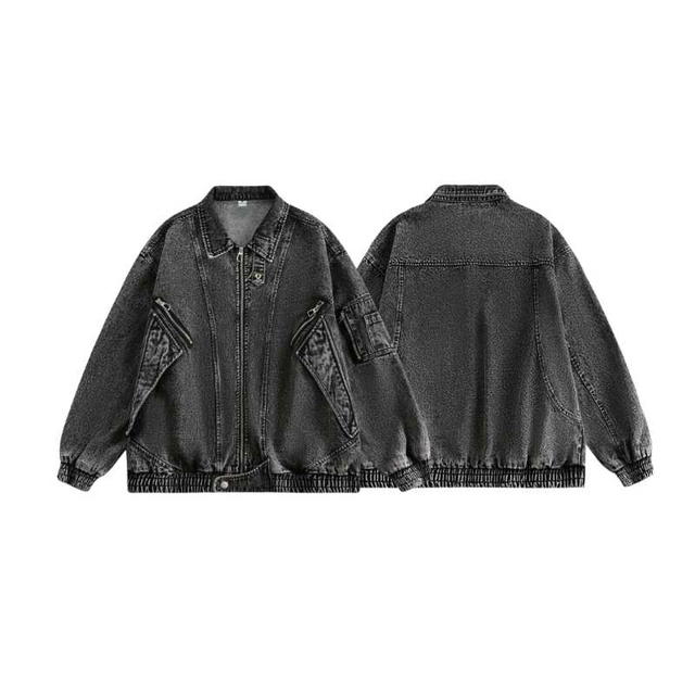 Jeera 168 (พร้อมส่ง) Jeera168 Black Smog Denim Jacket - view 3